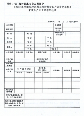 中国节水灌溉网 - 关于编制《2012年全国农村水利工程材料设备产品信息年报》的函